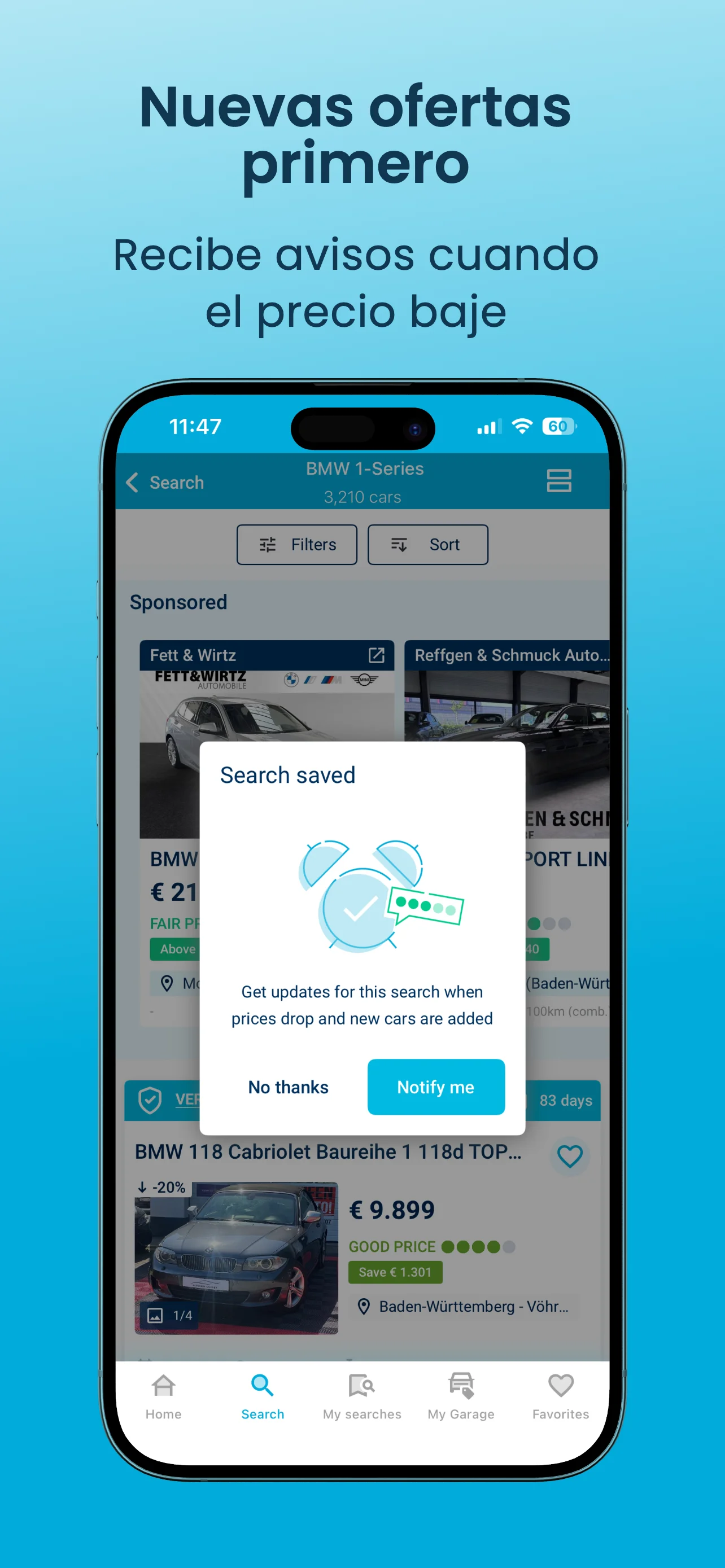 Más de 10 millones de coches en Europa — compara precios y modelos