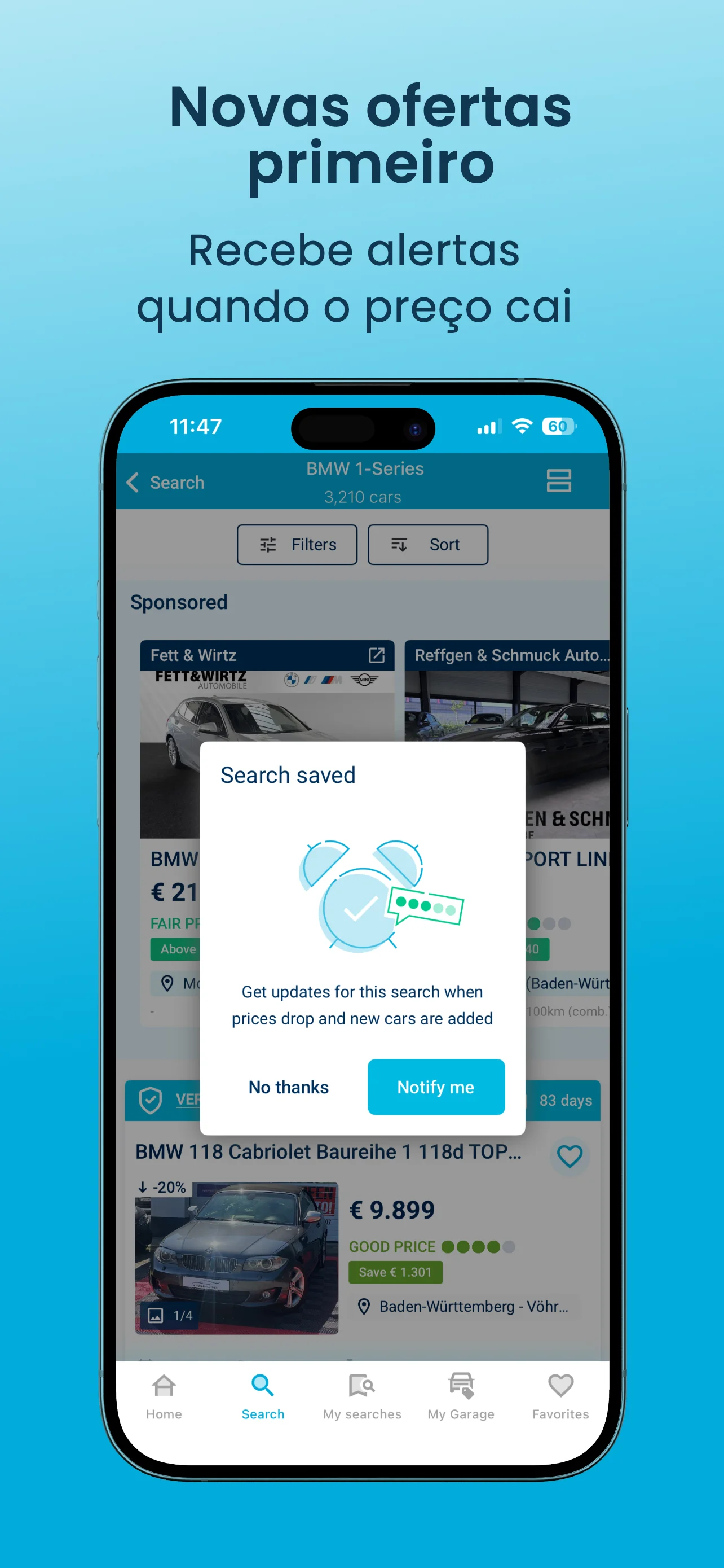 Mais de 10 milhões de carros na Europa — compare preços e modelos